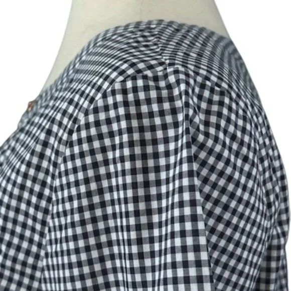 Oprah Magazine NWOT For Talbots Popover Shirt Wome's Ladybug Black Gingham Top S - Picture 12 of 14